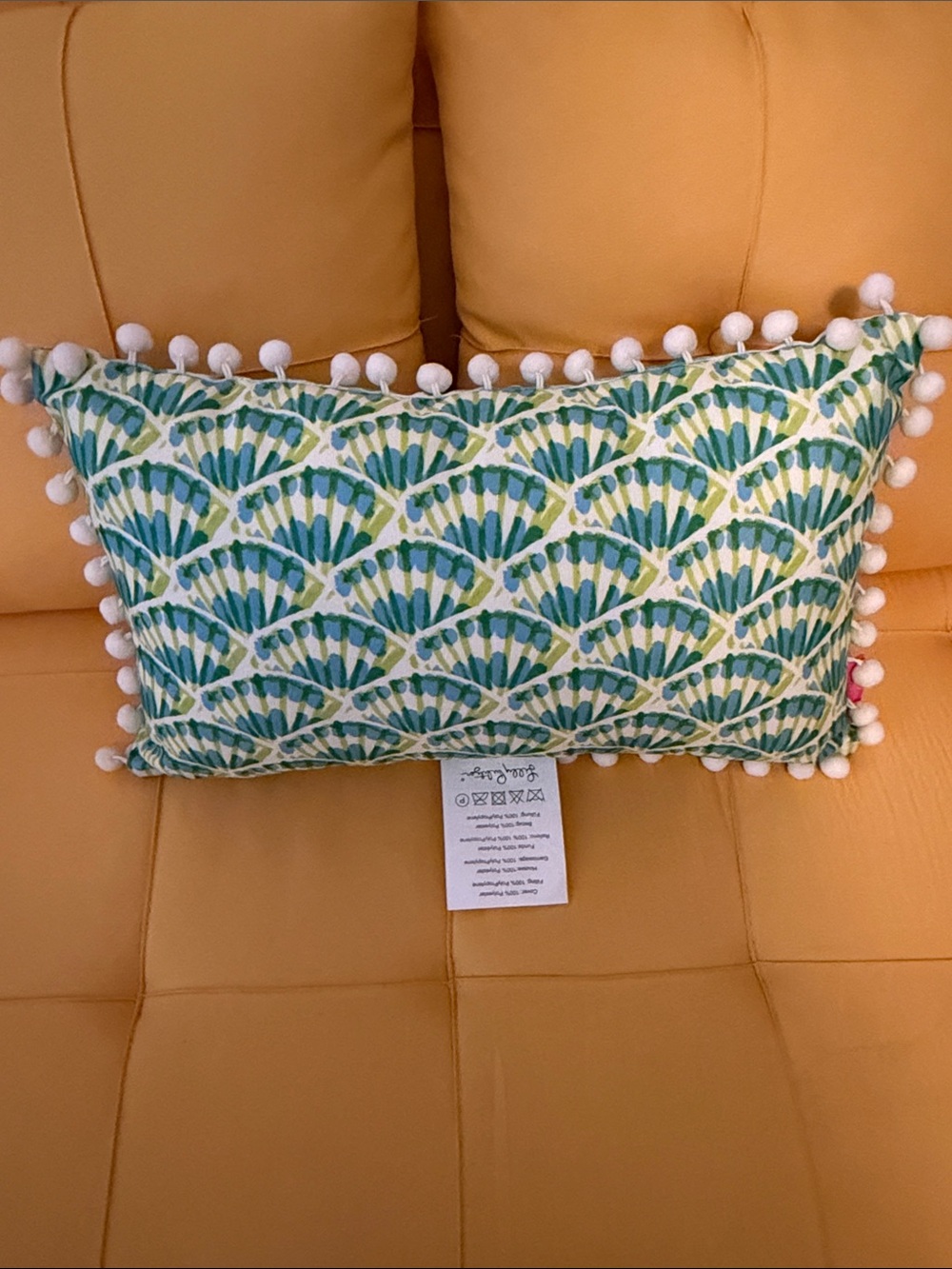 Lilly Pulitzer Seaside Seahorse Pillow with Pom Trim - Blue, Pink, Green NWOT - Picture 5 of 7